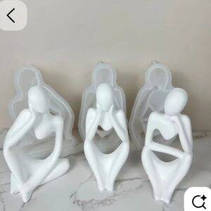 3-peice set thinker statues